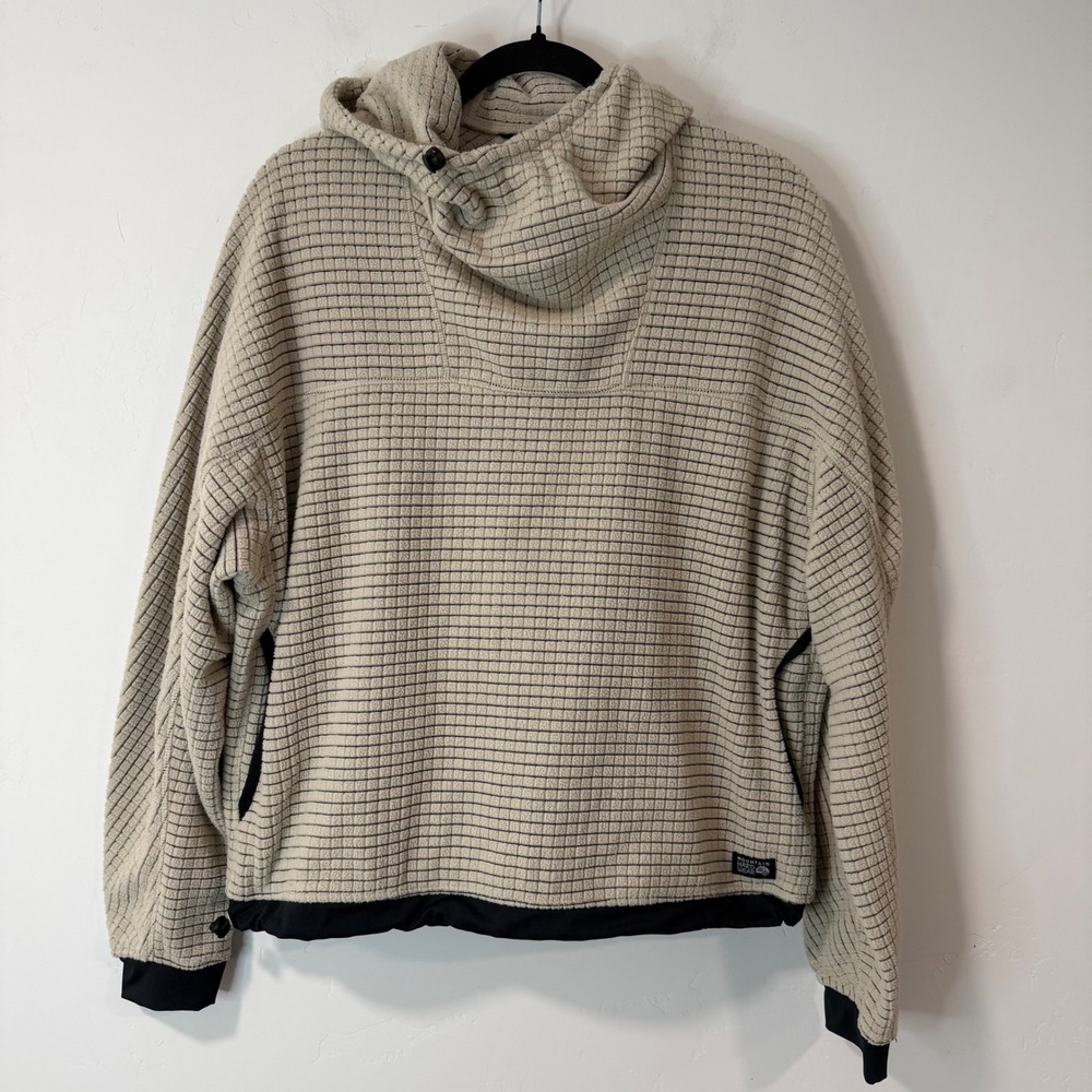 Mountain Hardwear Womens Summit Grid Big Grid Hoodie M Tan Pullover OL4423
